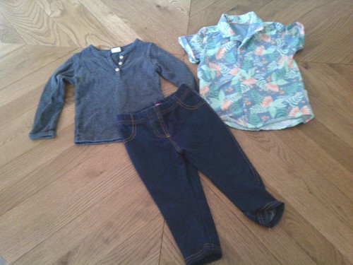 Denim look leggings shirt - leggings,,