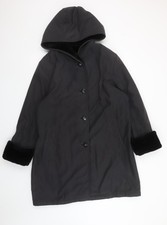 BHS Womens Black Faux Fur Trim