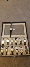 Vintage Watch Collection x13 In Display Case Fortis SekondaPioneer Joblot Bundle