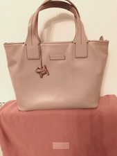 Radley pinky beige grab bag, with burgundy top stitching. good used condition