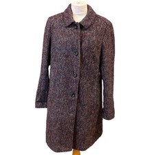 Seasalt Cornwall Wool Blend Coat UK14 Tall Check Pattern Red Blue