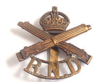 WW1 Royal Naval Division Machine Gun Corps Cap Badge KC Brass Economy - Original