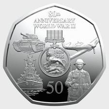 2025 gibraltar 50p coin 80th - 50p,