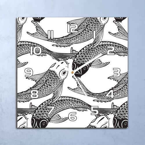 Glass office wall clock 30x30 - wall,