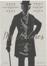 Ian McKellen Original Hand Signed Mr Sherlock Holmes 6x4 Promo Card Gandalf LOTR