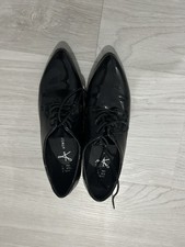 Black Patent Lace-Up Shoes –