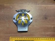 Vintage Old Antique Retro Silver Metal AA Badge car Classic Car Emblem #d1