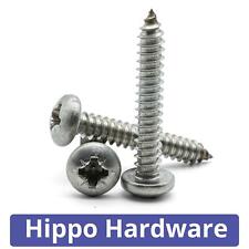 No 2 4 6 7 8 10 12 14 Pozi Pan Self Tapping Screws A2 Stainless Steel Tappers