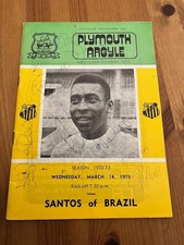 PELE original autograph on RARE 1973 football programme (and other autographs) 