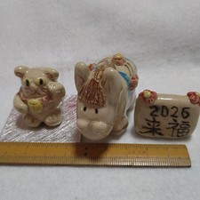 2026 Zodiac Horse Ceramic Figurine Brass Maneki Cat