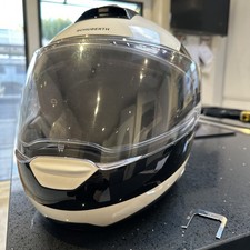 Schuberth C4 Pro White/Black Flip Front Motorcycle Helmet with SC1A intercom