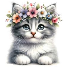 Grey Tabby Kitten Vinyl Sticker Decal│Cute Cat Wall Tile Phone Car Jug Graphic