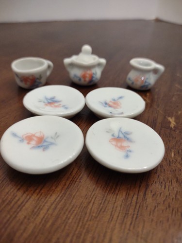 8pcs doll house miniature tea - house,