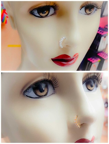 Nose ring stud hoop gold - stud, pure