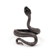 Adjustable Black Snake Ring