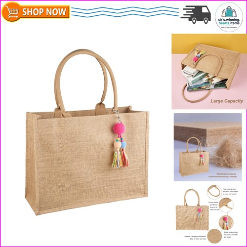 Stylish yellow jute - beach, bag