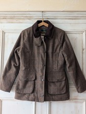 Saddle Womens Brown Check Tweed Hunting Shooting Jacket Coat Waterproof