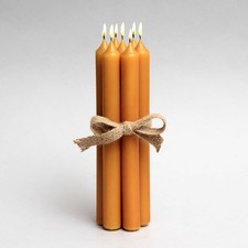 2 Beeswax Taper Candles 9"