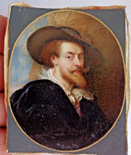 SUPERIOR 19TH CENTURY GRAND TOUR MINIATURE PORTRAIT AFTER SIR PETER PAUL RUBENS