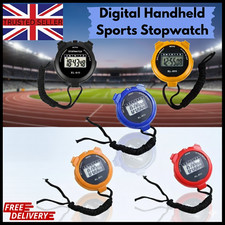 Digital Handheld Sports Stopwatch Stop Watch Timer Alarm Counter UK Seller