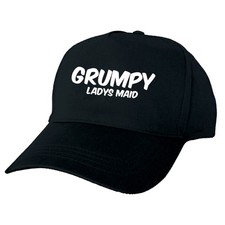GRUMPY LADYS MAID CAP in Black – Funny Printed Headwear Gift – New Arrival