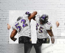 Ray Lewis and Terrell Suggs Baltimore Ravens Canvas Wrap or Poster, Fan Gift