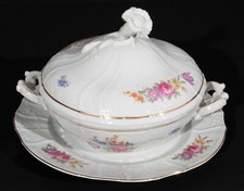 Bernadotte 2-Handled Covered Serving Dish Floral RGK Czechoslovakia 1928-1938