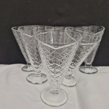 6 ICE CREAM GLASSES Cone Shaped Sundae Dessert Serving Dishes Clear Glass