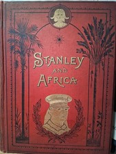 Antique Book STANLEY AND AFRICA Victorian Illustrated Red Gilt Fine 1890 Decor