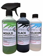 Convertible roof cleaner kit, fabric soft top dye mould remover waterproofer. 