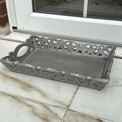 Wooden tray decorative - or,