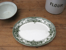 Keeling & Co Late Mayers Colwyn Green & White Platter Ashet