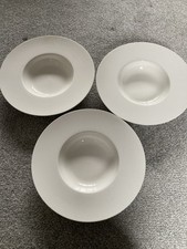 3 x White Ceramic Pasta Bowls Dunelm