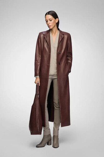 Women long maroon - maroon, genuine