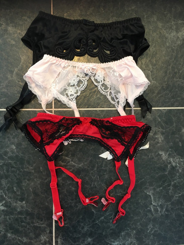 Vintage suspender belts - , x3