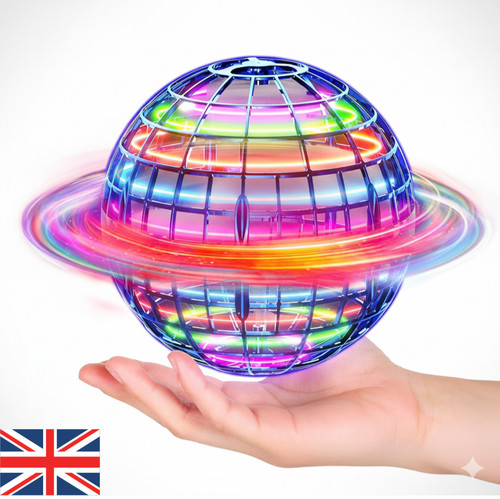 Blue led flying orb - led, toy