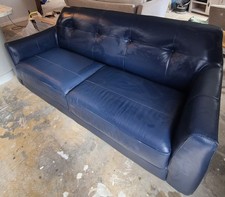 DFS Axel blue leather 3 seater