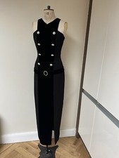 VINTAGE BELLVILLE SASSOON LORCAN MULLANY VELVET SIZE 12 MAXI DRESS FITTED