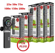 Aquael Plastic Ultra Safety Heater 25w - 200w Fish Tank Aquarium Thermostat 
