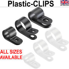 P clips nylon Black or White Plastic Clamp Hose Cable Holder Mounting P Clips