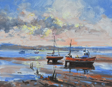 Superb Richard Blowey Original Oil Painting Coastal Scene Cornwall Cornish Art