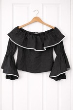 ZARA Black Off Shoulder Ruffle
