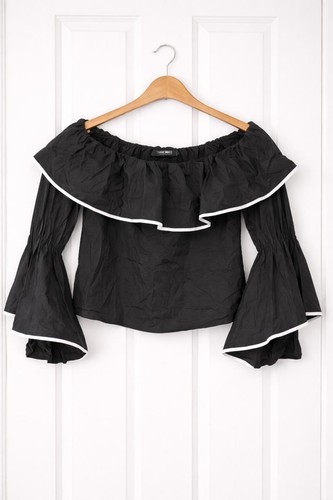 Zara black off - zara, ruffle