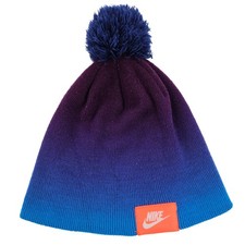 Nike Unisex Beanie Gradient Blue Purple Pom Pom Winter Hat One SIze