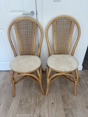 Vintage rattan dining chairs - rattan,