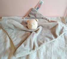 Primark Baby Grey Winnie The Pooh Comfort Blanket Baby Comforter Snuggle Toy