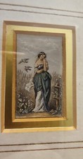 Baxter Le Blond Needle Print - Framed - (miniature). c.1860. In The Cornfield