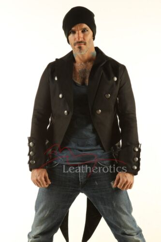 Men black long tailcoat - long,