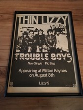 THIN LIZZY-TROUBLE BOYS-original A3 framed poster size advert