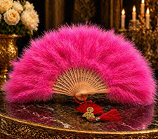 Premium Hot Pink Feather Fan
